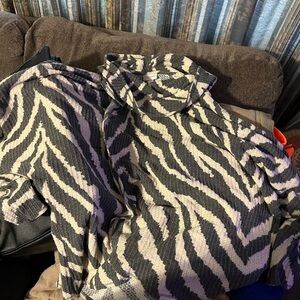 LuLaRoe Black and Cream Knit Cardigan